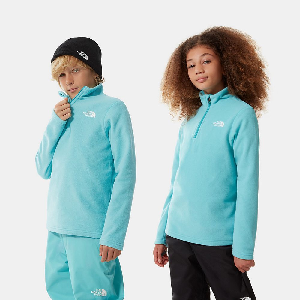 The North Face Fleeces Youth Australia - The North Face Glacier Quarter Zip Blue (BXY-867241)